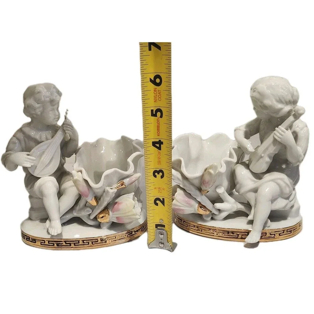 Vintage Set of Arnart Porcelain Candy Dish Figures 1 Flaw